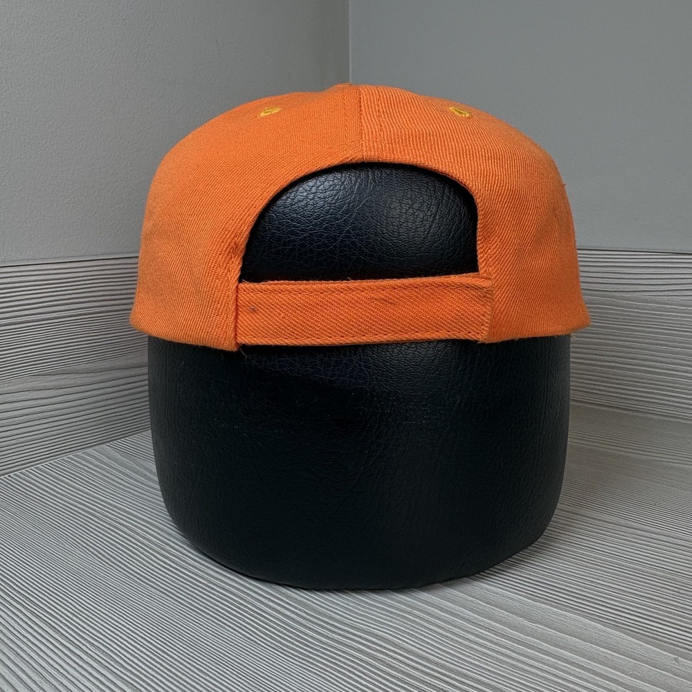 Vintage Y2K Harley Davidson‎ Orange Bar Shield Hat Motorcycle Biker Flame Cap - Picture 3 of 5